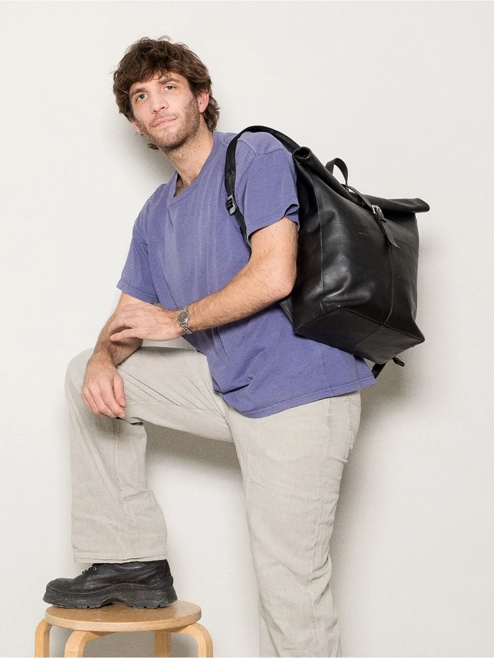 Sandqvist Rolltop LEATHER Backpack Antonia 14